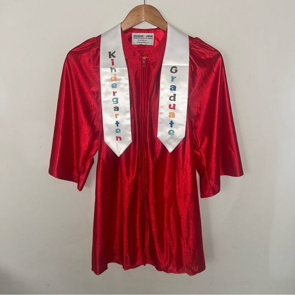Red Kindergarten Graduation Gown - Picture 1 of 7